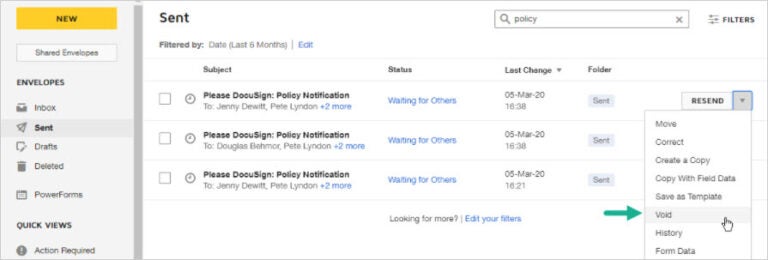 Learning With Docusign Voiding Envelopes Information Technology