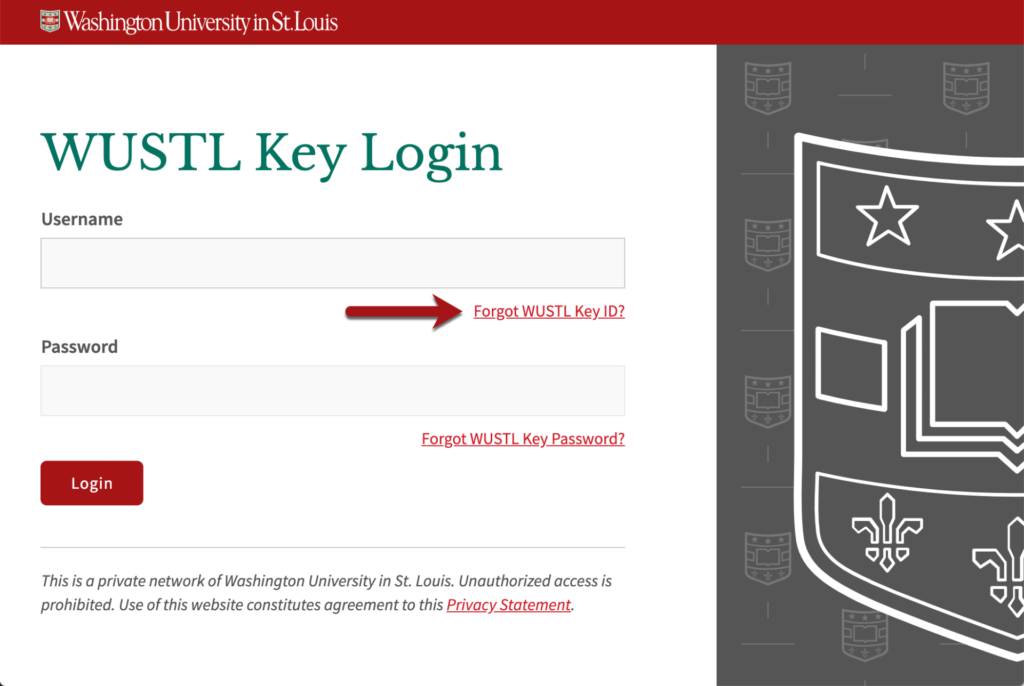 Forgot WUSTL Key ID