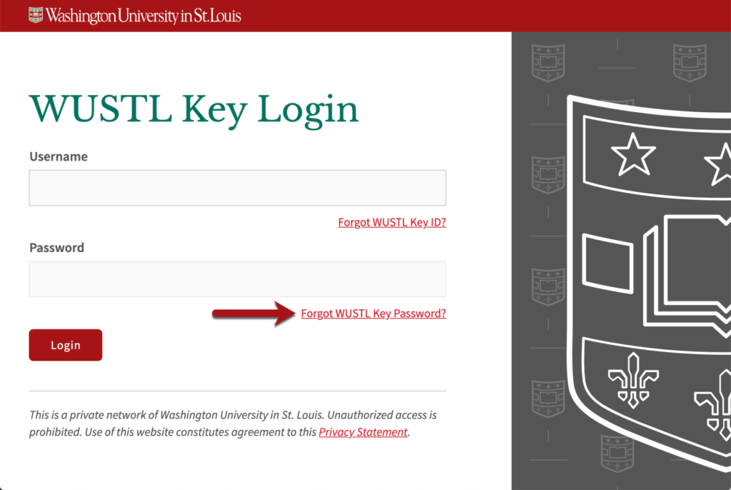 Forgot WUSTL Key Password