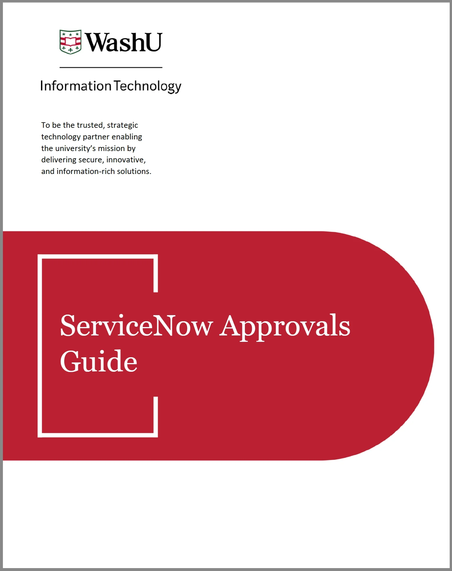 a screenshot of the cover page of the ServiceNow Approvals Guide