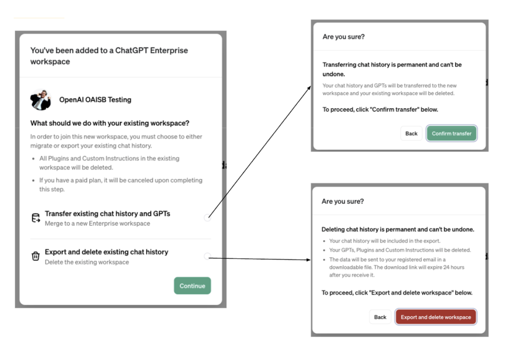 Overview of OpenAI personal account migration experience should use proceed with the WashU invitation.