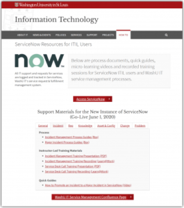 ServiceNow Resources Page Example