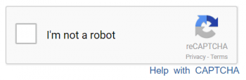 unchecked box next to words: I am not a robot 