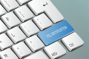 keyboard with "ITIL certification" on the shift key